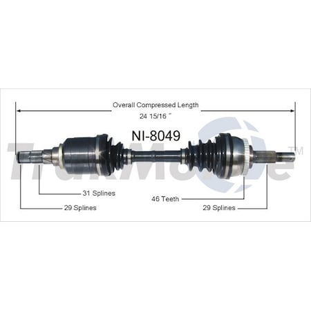 Surtrack Axle Cv Axle Shaft, Ni-8049 NI-8049